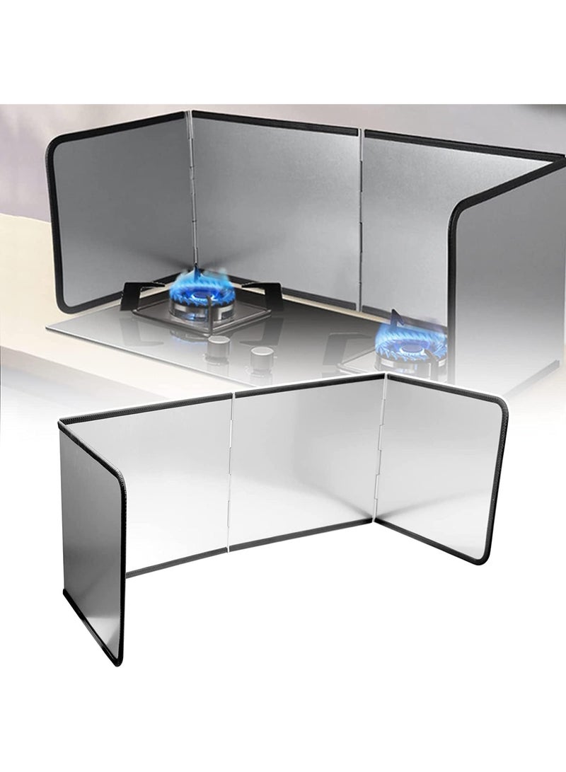 Relex Grease Splatter Guard, Foldable Stainless Steel Oil Splatter Screens for Frying Pan, Nonstick Oil Splash Insulation Board Oil Splatter Guard Stove Heat Insulation Board for Cooking (4 Sided) - Image 1
