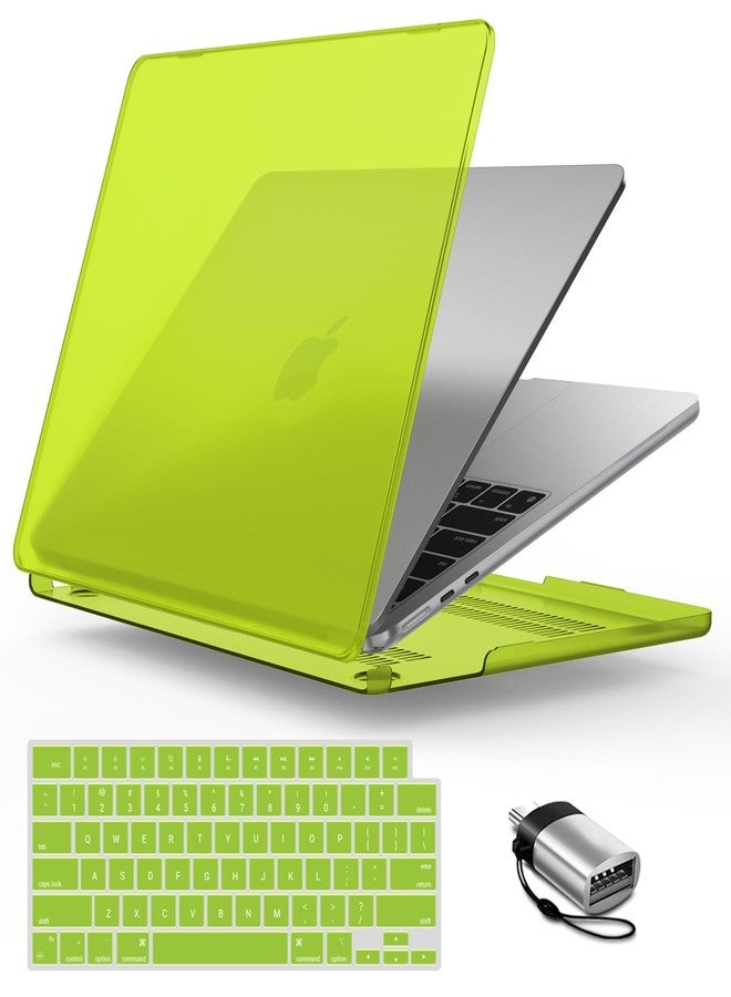 IBENZER Compatible with 2025 2024 2023 MacBook Air 15 Inch Case M4 A3241 M3 A3114 M2 A2941, Hardshell Case& KeyboardCover&Type-C for Mac Air 15.3" Liquid Retina Display, Avocado Green,AT15-AVGN+1TC - Image 1