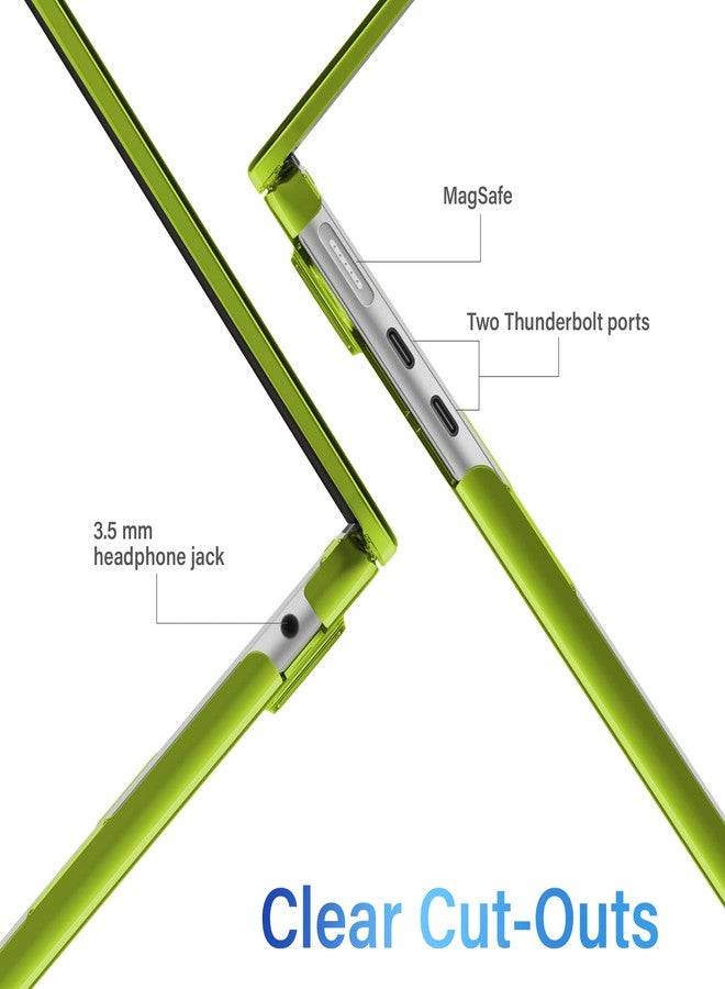 IBENZER Compatible with 2025 2024 2023 MacBook Air 15 Inch Case M4 A3241 M3 A3114 M2 A2941, Hardshell Case& KeyboardCover&Type-C for Mac Air 15.3" Liquid Retina Display, Avocado Green,AT15-AVGN+1TC - Image 5