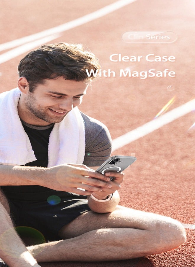 Magsafe Case for iPhone 16 Magsafe Clear Cover Magnetic Wireless Charging Support, Shockproof Protection, Scratch-Resistant for iPhone 16 - Clear
