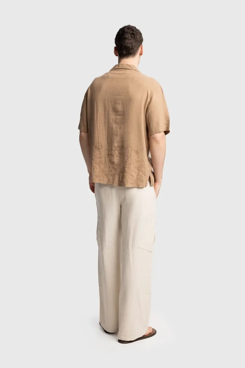 Giesto Tan Natural GIESTO Regular Fit Short Sleeve Shirt for Men | Best Price UAE