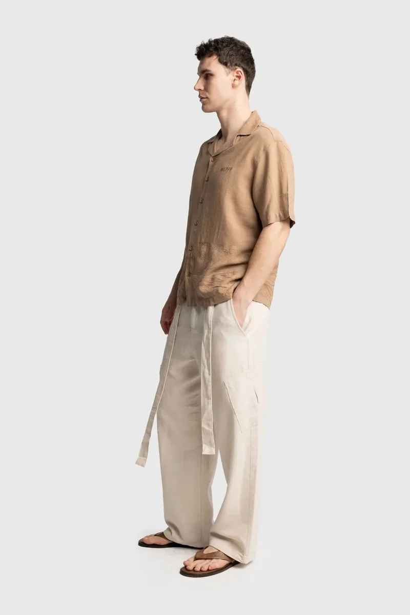 Giesto Tan Natural GIESTO Regular Fit Short Sleeve Shirt for Men | Best Price UAE