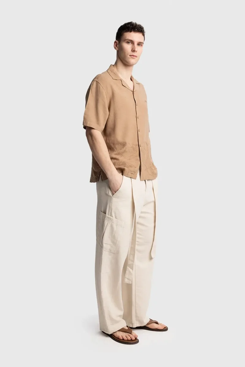 Giesto Tan Natural GIESTO Regular Fit Short Sleeve Shirt for Men | Best Price UAE