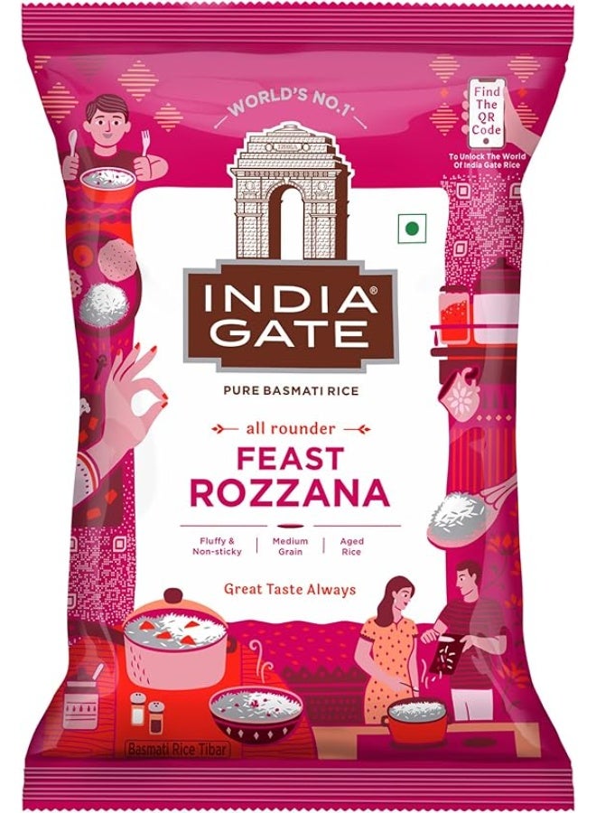 إنديا جايت بوابة الهند أرز بسمتي كيس، روزانا، 1 كجم - Image 1