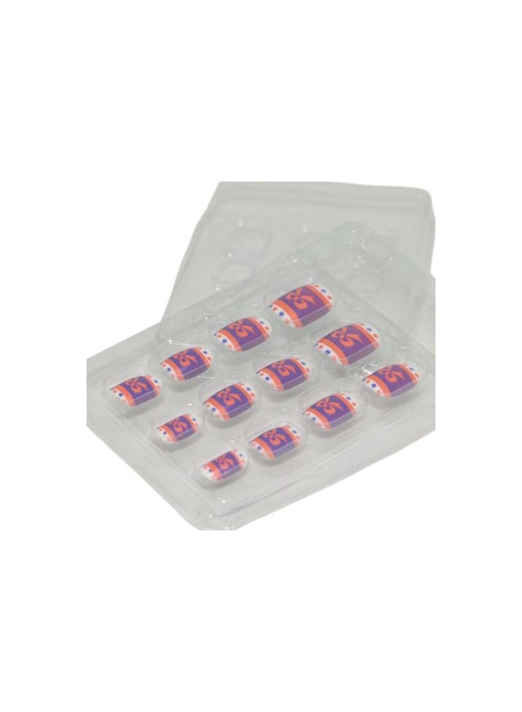 Kids Press On Nails For Girls Full Cover Pre-glued Purple