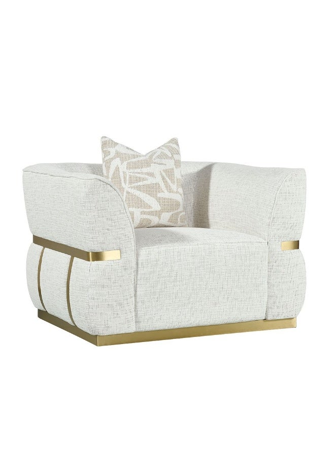 DANUBE HOME Elegant Oru 1 Seater Fabric Sofa, Modern Upholstered Armchair With Plush Cushion, Comfortable Single Seater For Living Room, Bedroom Or Office Décor – Grey - Image 3