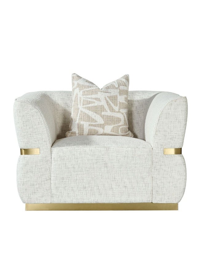 DANUBE HOME Elegant Oru 1 Seater Fabric Sofa, Modern Upholstered Armchair With Plush Cushion, Comfortable Single Seater For Living Room, Bedroom Or Office Décor – Grey - Image 1