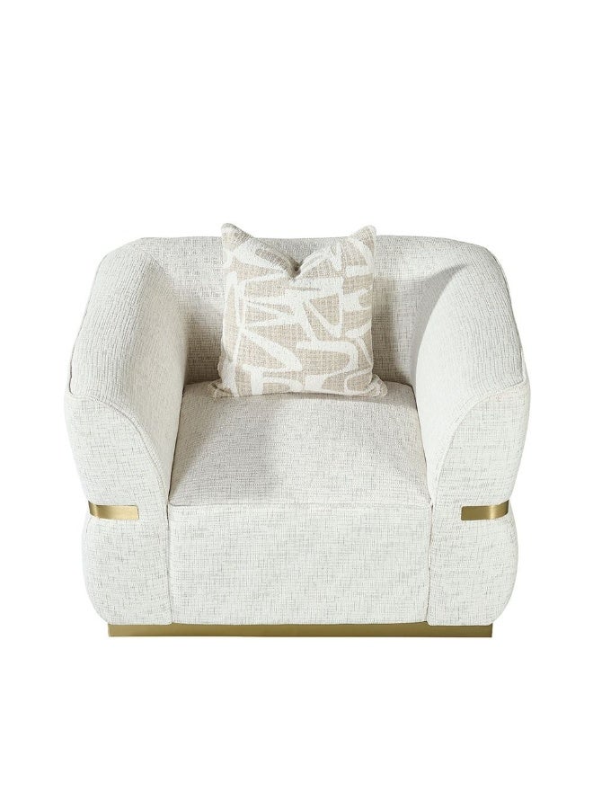 DANUBE HOME Elegant Oru 1 Seater Fabric Sofa, Modern Upholstered Armchair With Plush Cushion, Comfortable Single Seater For Living Room, Bedroom Or Office Décor – Grey - Image 4