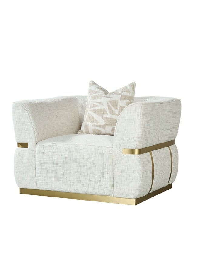 DANUBE HOME Elegant Oru 1 Seater Fabric Sofa, Modern Upholstered Armchair With Plush Cushion, Comfortable Single Seater For Living Room, Bedroom Or Office Décor – Grey - Image 2