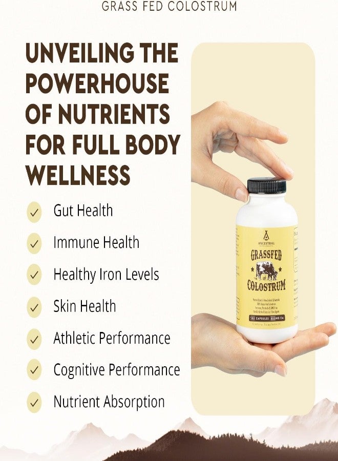 Ancestral Supplements Grass Fed Colostrum – 180 Capsules – Supports Immune System, Gut Health, Cell Growth & Repair – Bovine Colostrum Supplement – Paleo-Friendly – Hygienic Packing – Adult Use - Image 3