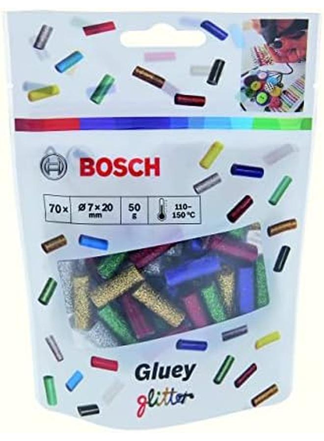 BOSCH Gluey Sticks Glitter Mix Colour 70 Pieces Low Melt Adhesive Sticks For Glueing And Decorative Tasks - Image 2