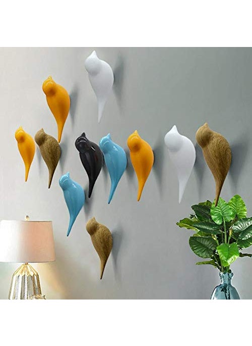 HOMIES INTERNATIONAL HOMIES INTERNATIONAL Resin Self Adhesive Small Bird Animal Design Wall Hook Nail Rack Hanger for Home and Kitchen Capacity 5 Kgs Multicolour Set of 3 Pieces  - Image 5