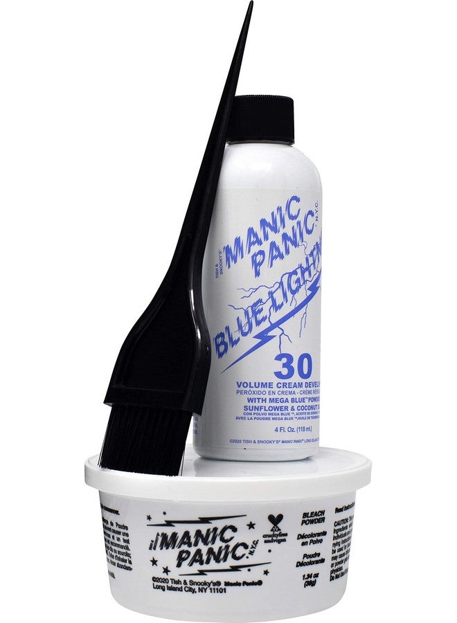 MANIC PANIC Blue Lightning Hair Bleach Kit - 30 Volume Developer + Bleach Powder Hair Lightener Lifts up to Five Levels And Eliminates Orange Tones - Vegan And Cruelty Free - Image 2
