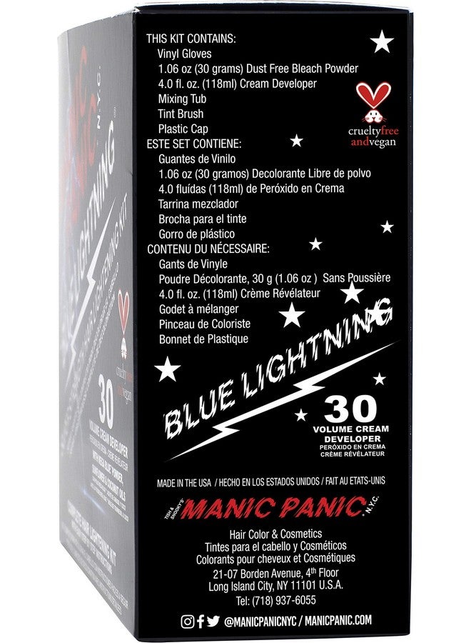 MANIC PANIC Blue Lightning Hair Bleach Kit - 30 Volume Developer + Bleach Powder Hair Lightener Lifts up to Five Levels And Eliminates Orange Tones - Vegan And Cruelty Free - Image 3