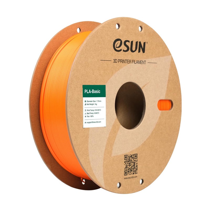 eSUN PLA Basic Filament 1.75mm, 3D Printer Filament High Speed PLA for Fast Printing, 1KG Spool (2.2 LBS) 3D Printing Filament for High Speed 3D Printers, Orange - Image 1