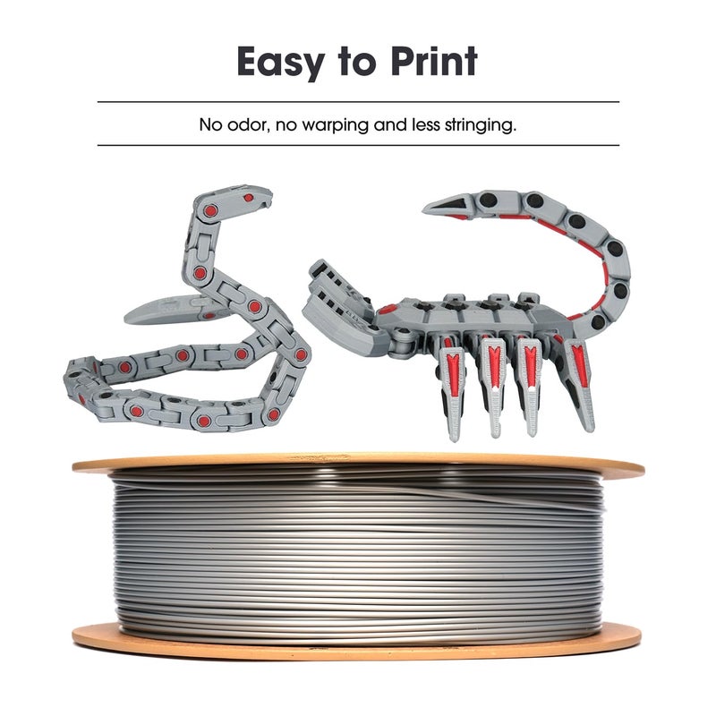 eSUN PLA Basic Filament 1.75mm, 3D Printer Filament High Speed PLA for Fast Printing, 1KG Spool (2.2 LBS) 3D Printing Filament for High Speed 3D Printers, Orange - Image 4