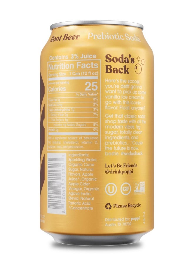 Poppi - Root Beer Prebiotic Drink 355ml - Image 1