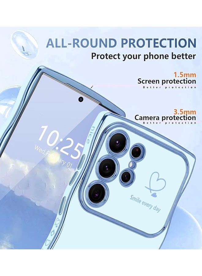 Samsung Galaxy S26 Ultra Case, Soft TPU Material, [Wireless Charging Compatible][Screen and Camera Protection][Luxury Electroplated Edge] Stylish Heart Design Drop Protection Cover for Samsung Galaxy S26 Ultra 6.9 inch, Blue - Image 2