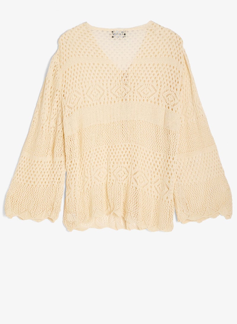 جينجر بلس كارديجان كروشيه مفتوح برباط - Image 2