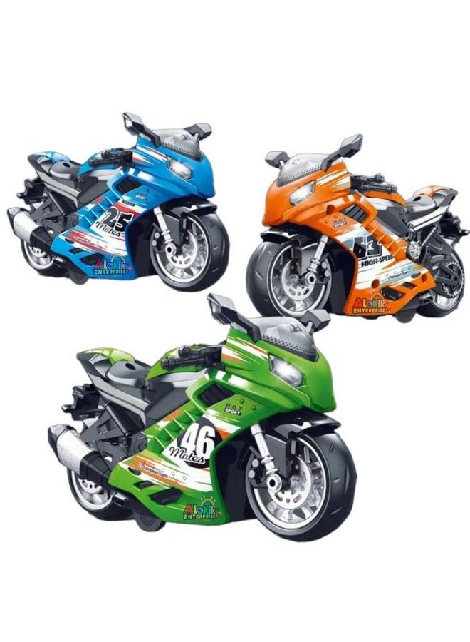 Alokik Enterprise Motorcycle Toy Pull Back Motorcycle Toys, Tiny Gift With Music Lighting, Latte Motorcycles Toy For Kids Boys Best Birthday Gift?Pack Of 1?,Assorted - Image 1