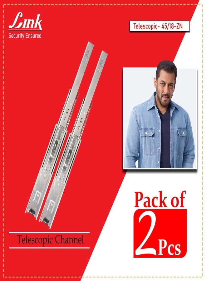 Link® Drawer Channel 18 inch 45kg 2 Pc Set (Silver) - Image 2