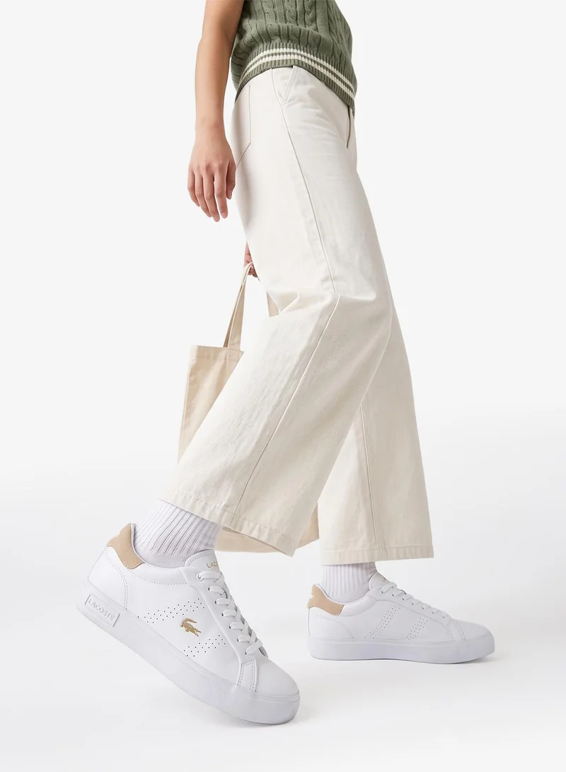 Lacoste WHT/OFF WHT Powercourt Low Top Court Sneakers for Women | Best Price UAE