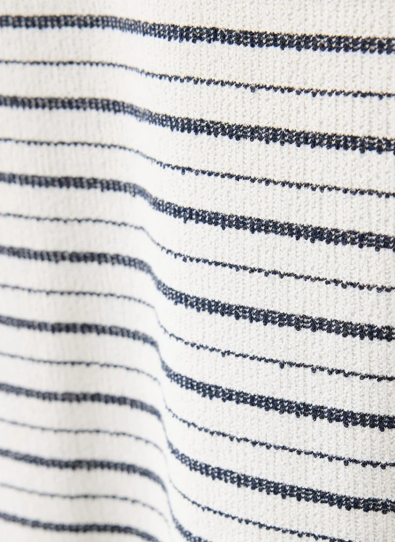 Mango Man 02-OFFWHITE Regular-Fit Striped Cotton Polo for Men | Best Price UAE