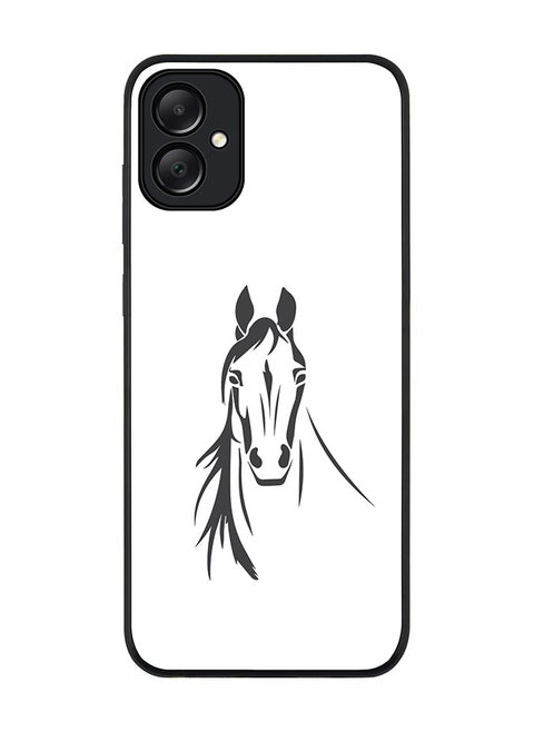 Rugged Black edge case for Samsung Galaxy A05, Slim fit Soft Case Flexible Rubber Edges Anti Drop TPU Gel Thin Cover- Arabian Stallion