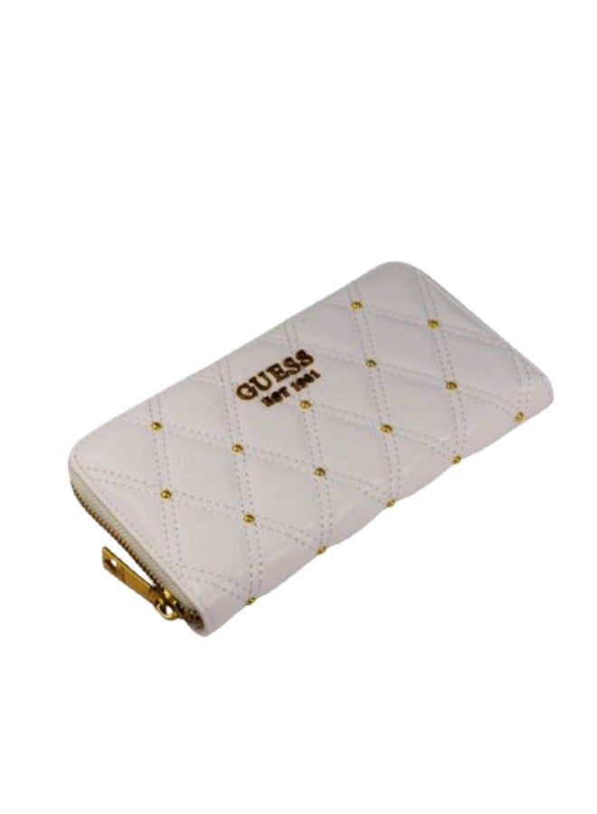 محفظة نسائية من جيس مصنوعة من الجلد باللون الابيض - Image 2
