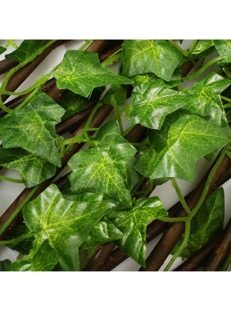 DubaiGallery Retractable Artificial Garden Trellis Fence Expandable Faux Ivy Privacy Fence Wood Vines Climbing Frame Gardening Plant Decor  - Image 3