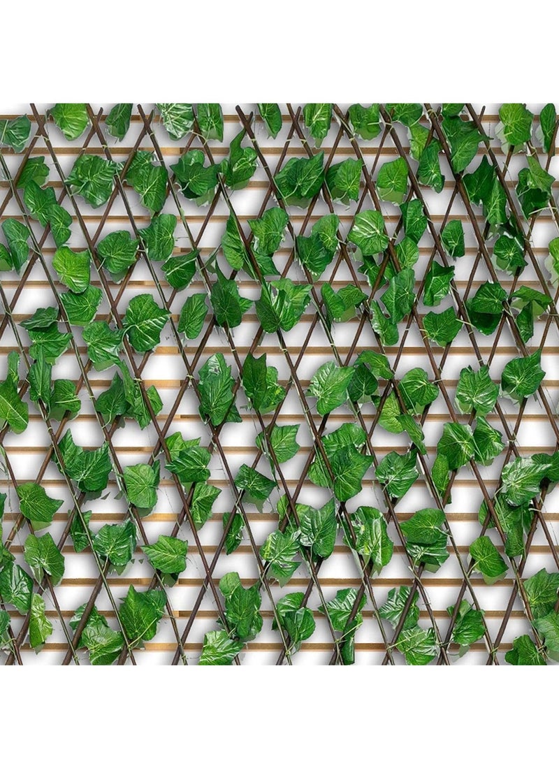 DubaiGallery Retractable Artificial Garden Trellis Fence Expandable Faux Ivy Privacy Fence Wood Vines Climbing Frame Gardening Plant Decor  - Image 4