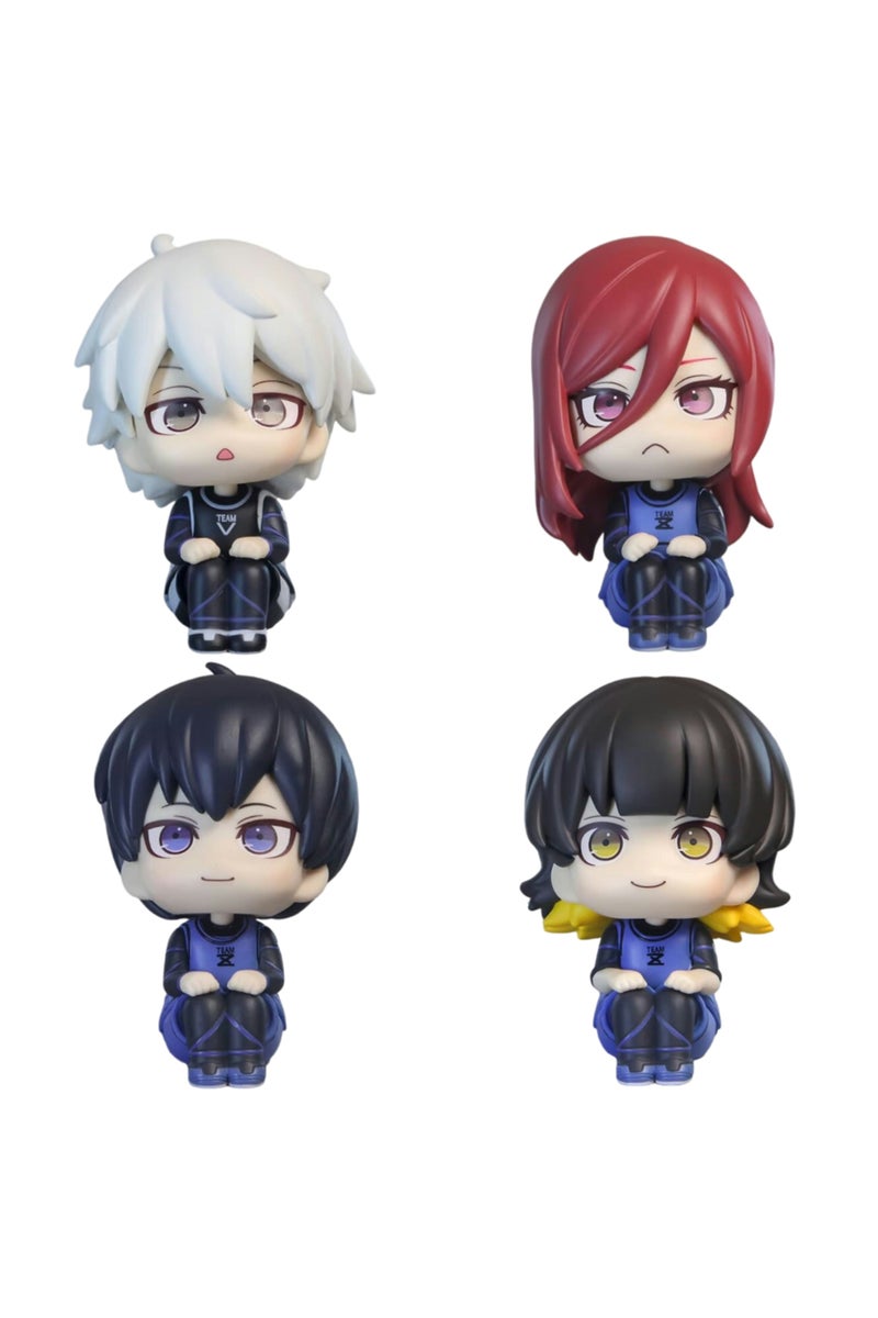 all-4pcs Q Version Blue Lock Anime Figure Look Up Isagi Yoichi/Nagi Seishiro Action Figure Bachira M