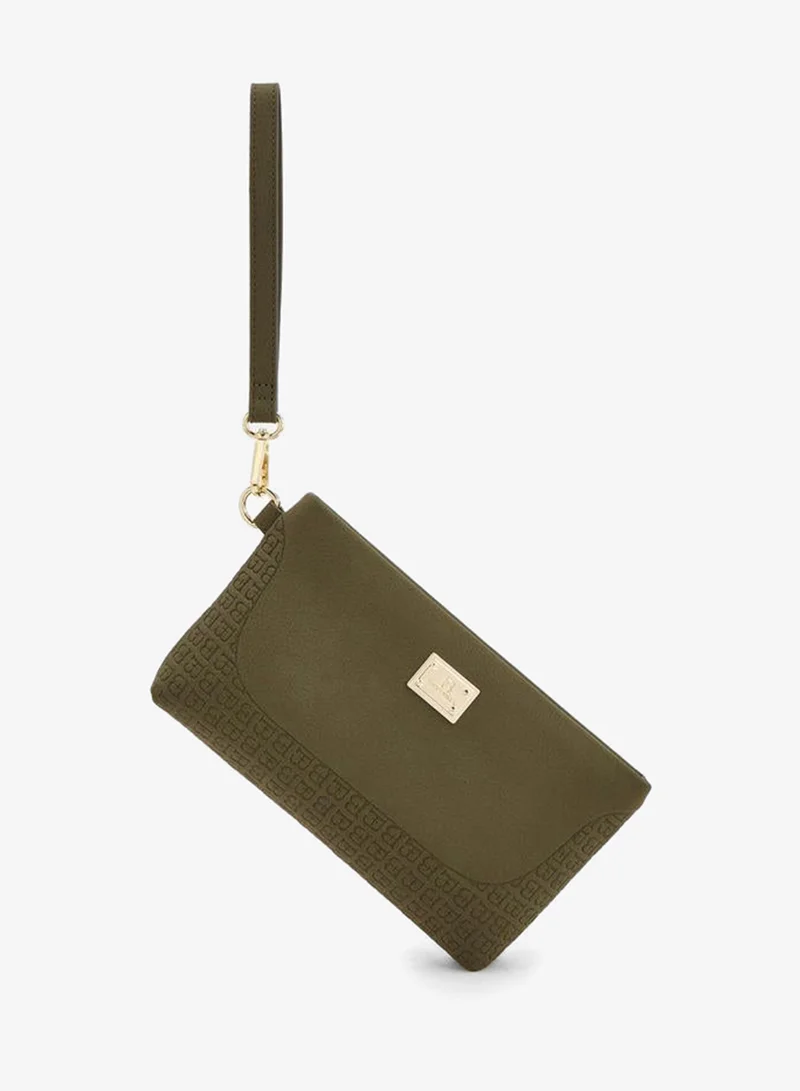 Embossed Clutch With Detachable Handle
