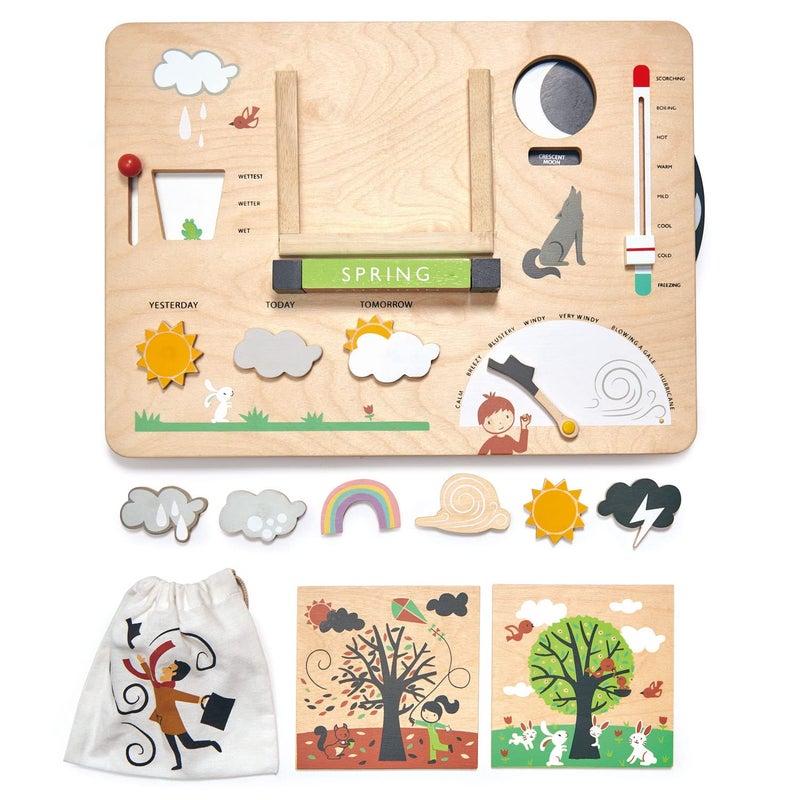 Tender Leaf Toys - Weather Watch - Educational Wooden Weatherboard for Kids - Perfect Climate Teaching Toy Station for Kids to Play and Learn for Age 3+ - Image 2