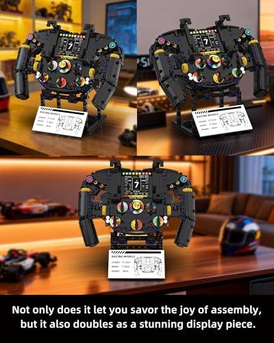 Suplanet Racing Simulator Steering Wheel Building Set for Adults Racing Simulator Enthusiasts with Moving Parts for Racing Fans Home and Office Decoration 833PCS - Image 5