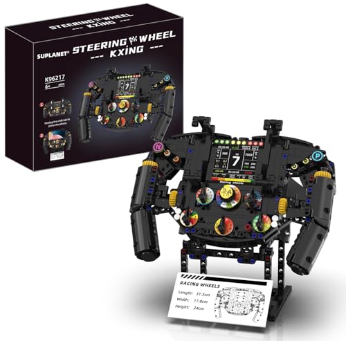 Suplanet Racing Simulator Steering Wheel Building Set for Adults Racing Simulator Enthusiasts with Moving Parts for Racing Fans Home and Office Decoration 833PCS - Image 1