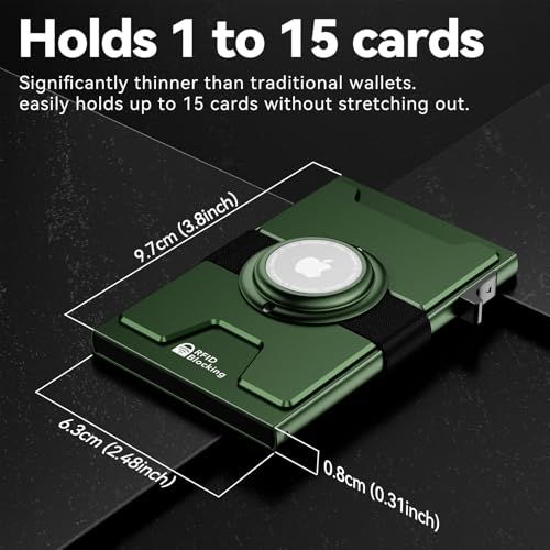 furid Smart Airtag Wallet Men: Metal Wallet with Airtag Holder - Apple Air Tag Wallet for Men Airtag, Slim Minimalist Pop Up Card Wallet - Image 3