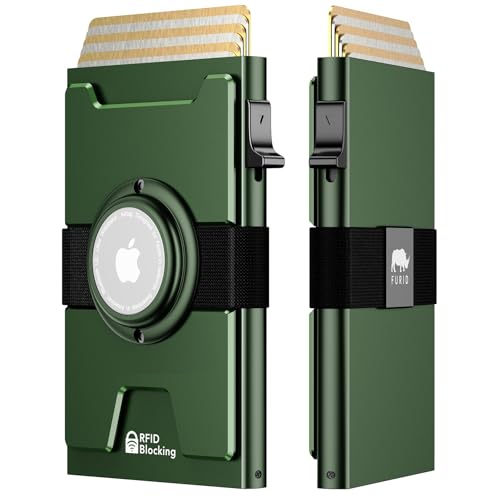 furid Smart Airtag Wallet Men: Metal Wallet with Airtag Holder - Apple Air Tag Wallet for Men Airtag, Slim Minimalist Pop Up Card Wallet - Image 1