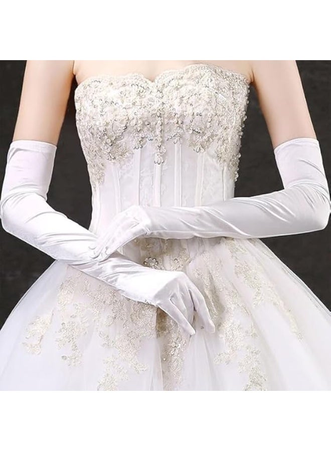 عشرينات القفازات الأوبرا السوداء الطويلة النسائية القفازات المرنة الطويلة الحفلات القفازات الملابس العروس، 20 بوصة - Image 4