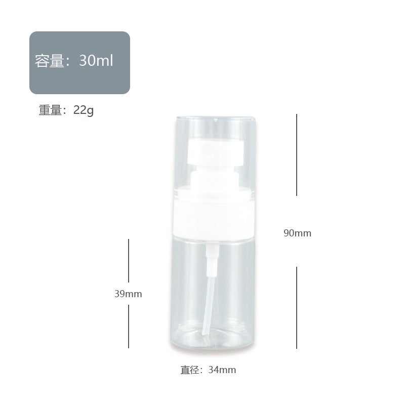 Petg Transparent Black Straight Round Bottle Ultra-Fine Nano Spray Bottle Portable Alcohol Disinfection Water Sub-Bottle Makeup Spray - Image 1