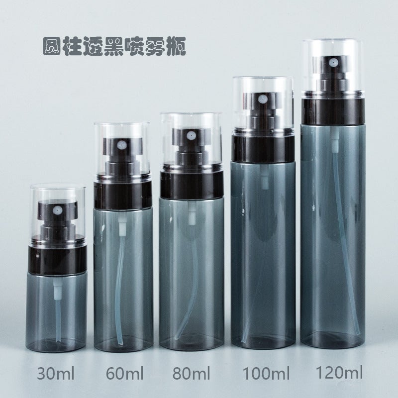 Petg Transparent Black Straight Round Bottle Ultra-Fine Nano Spray Bottle Portable Alcohol Disinfection Water Sub-Bottle Makeup Spray - Image 2