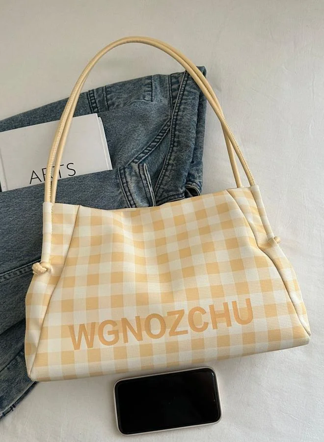 Take Two Yellow Gingham Shoulder Bag