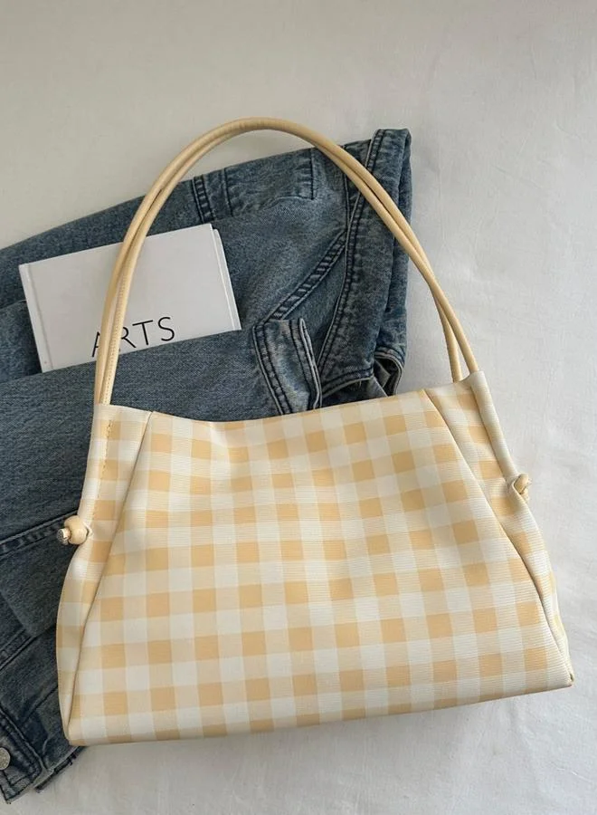Take Two Yellow Gingham Shoulder Bag
