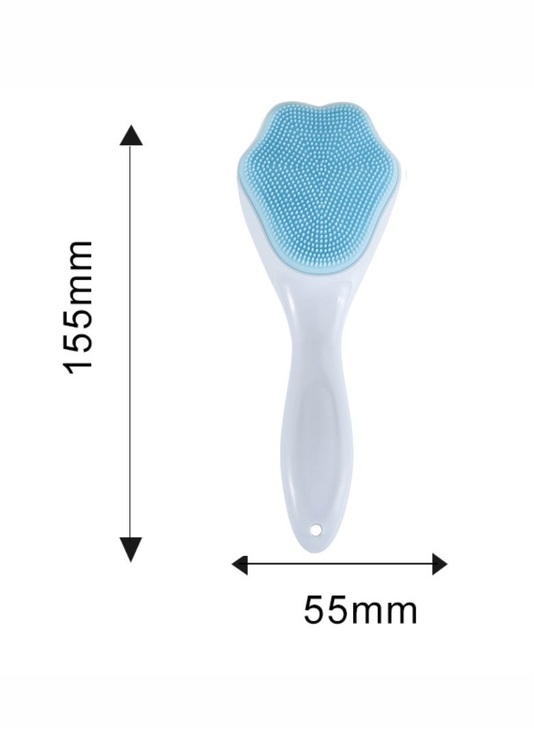 HieerBus - Silicone Facial Cleansing Brush, Cleanser Face Exfoliator Fine Bristles for Sensitive Skin Easy to Clean Lather Well (blue) - Image 1