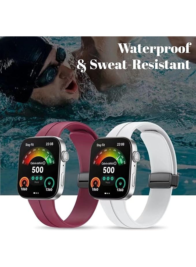 Silicone Strap Compatible with Huawei Watch Fit 3/Fit 4/Fit 4 Pro Magnetic Metal Buckle Sport Silicone Breathable Strap for Men Women Band Quick Release Soft Replacment Wristband - Image 4