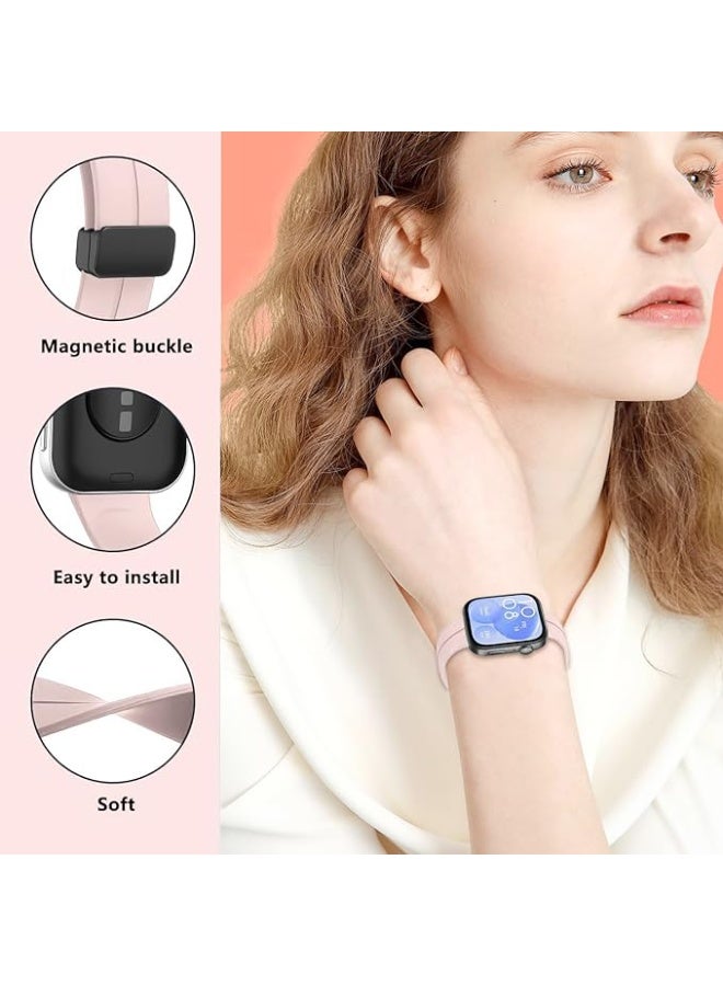 Silicone Strap Compatible with Huawei Watch Fit 3/Fit 4/Fit 4 Pro Magnetic Metal Buckle Sport Silicone Breathable Strap for Men Women Band Quick Release Soft Replacment Wristband - Image 3