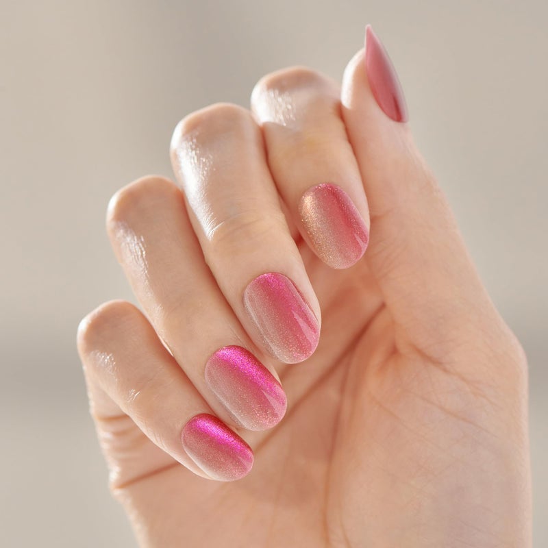 Impress KISS imPRESS No Glue Mani Press On Nails, ColorFX, 'Walk Out', Pink, Short Size, Oval Shape, Includes 30 Nails, Prep Pad, Instructions Sheet, 1 Manicure Stick, 1 Mini File - Image 2