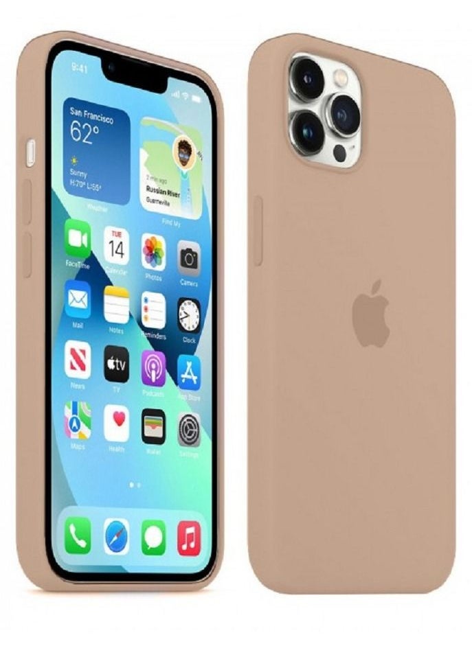CATANES - iPhone 13 Pro Silicone Case Ultra Slim Soft Shockproof Cover Sand Pink - Image 1