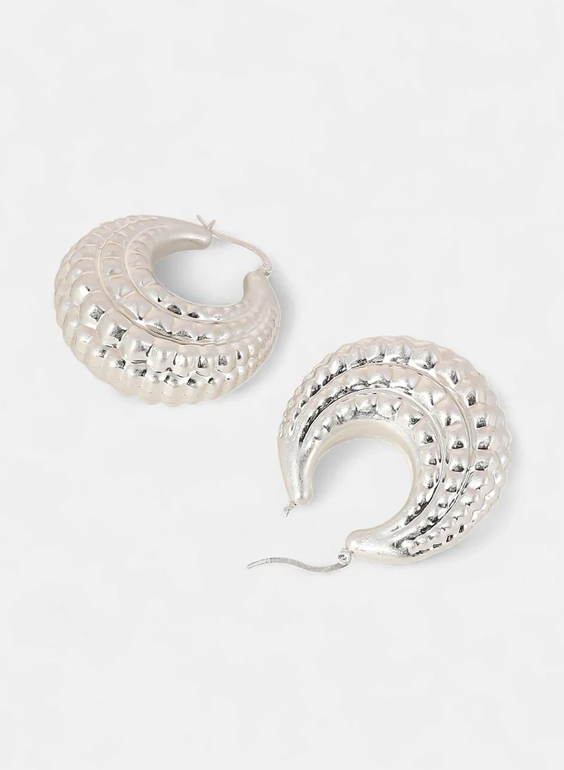 SOHI Chunky-Dotted Artificial Hoop Earring Jewellery