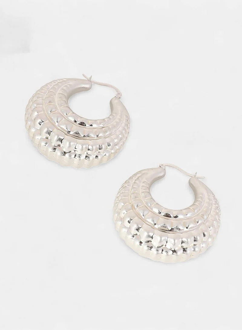 SOHI Chunky-Dotted Artificial Hoop Earring Jewellery